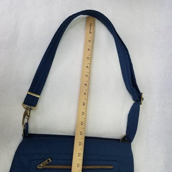 Travelon Bag Women's Navy Quilted Crossbody Purse Messenger Anti-Theft RFID - Picture 14 of 16